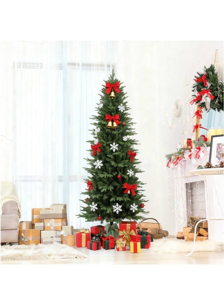 جيجيرو شجرة عيد الميلاد النحيفة بطول 5.9 قدم، مع أوراق واقعية من البولي إيثيلين، شجرة عيد الميلاد الصناعية، ديكور منزلي داخلي، 732 طرفًا طبيعي المظهر من البولي فينيل كلوريد والبولي إيثيلين، فروع مفصلية، حامل معدني - Image 2