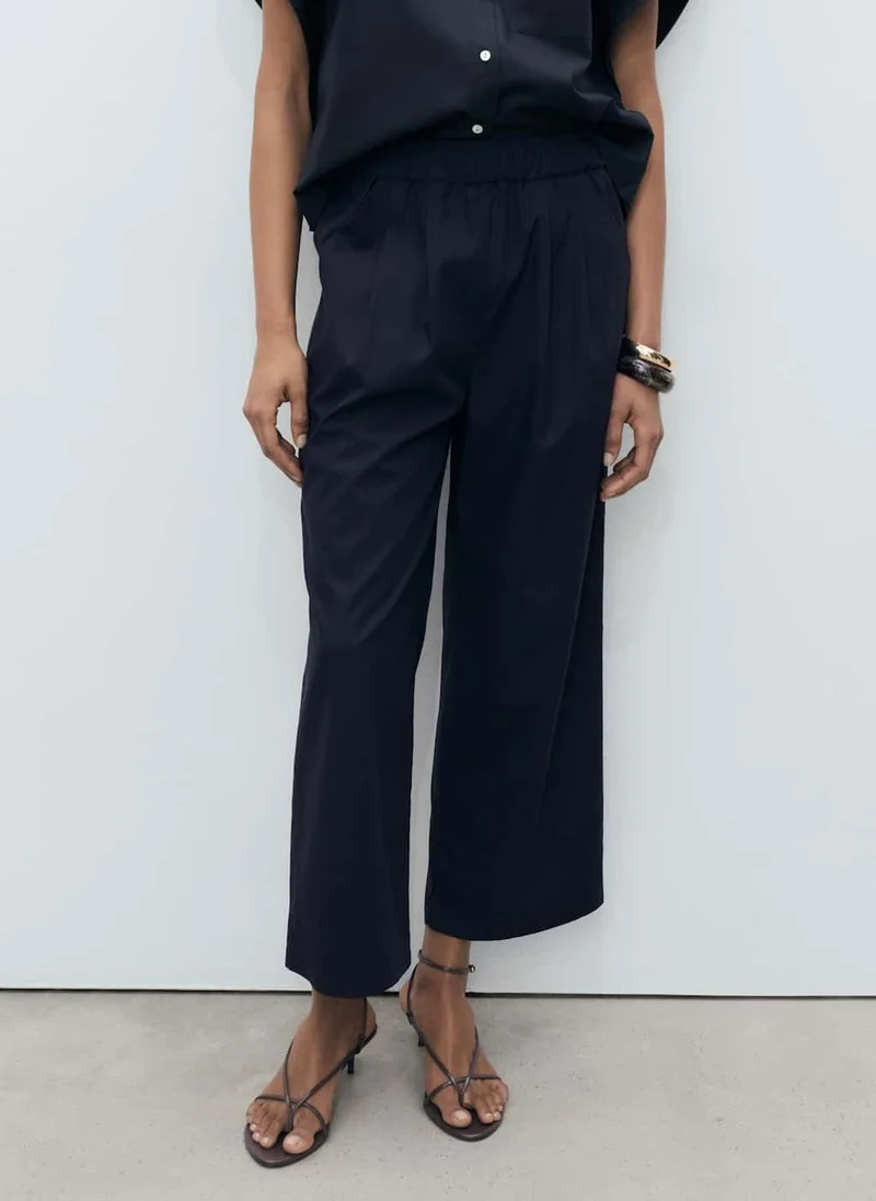 MANGO Straight-Cut Crop Trousers
