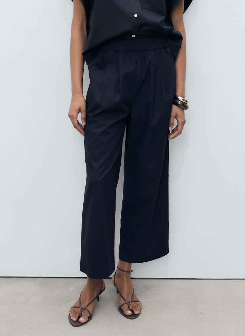 MANGO Straight-Cut Crop Trousers  - Image 1