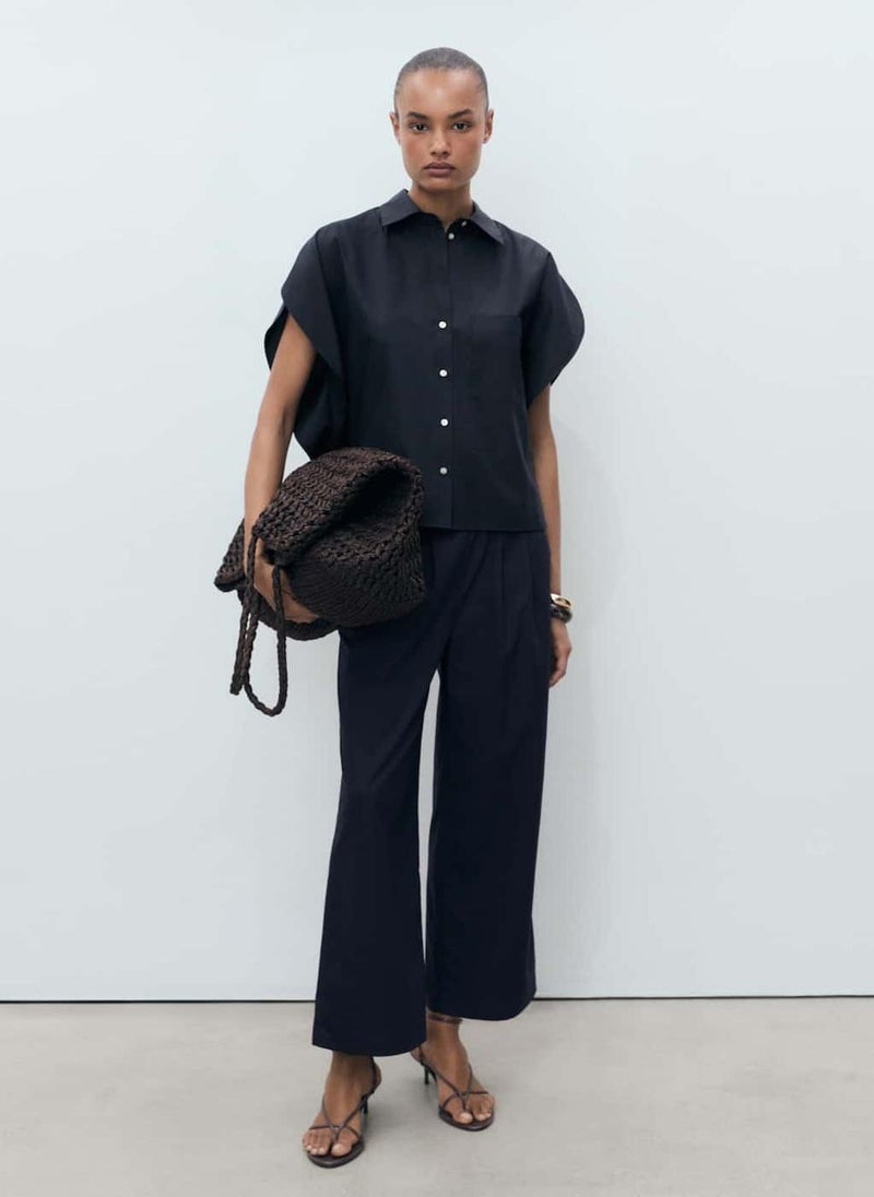 MANGO Straight-Cut Crop Trousers  - Image 4