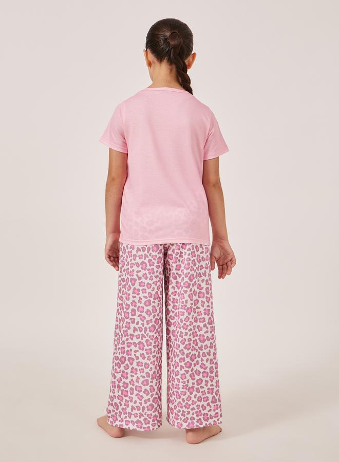 Styli Styli Animal Printed Short Sleeve T-Shirt and Pyjama Set  - Image 4