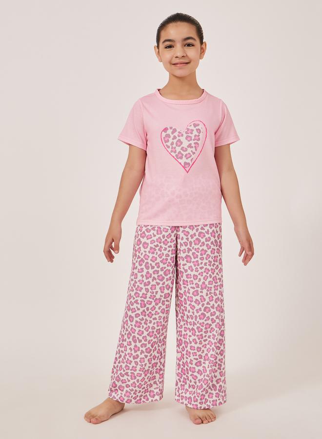 Styli Styli Animal Printed Short Sleeve T-Shirt and Pyjama Set  - Image 1