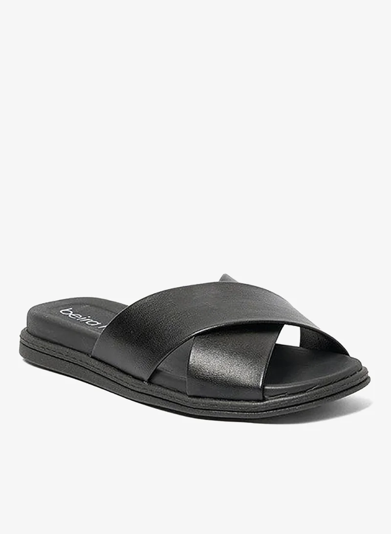 Beira Rio Black Flat Sandals for Women – Stylish Ladies Flat Sandals & Comfortable Flat Slippers for Women | Best Price UAE