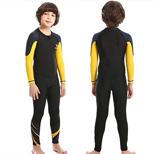 ZCCO Kids Swimsuit, Full Body Sunsuit, Youth Boy's and Girl's One Piece Water Suit Long Sleeve Rush Guard for Swimming,Bathing, Surfing（Black-L） - Image 2