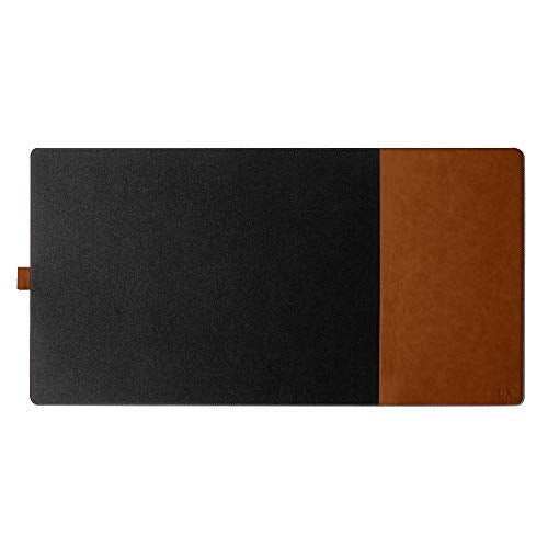 DailyObjects Turf 2.0 Desk Mat | Super Smooth Felt for Home,Office and Gaming | 85 * 45cm | Vegan Leather | Work from Home Solution for Laptop Keyboard and Mouse | Anti Slip Water Resistant | Grey-Tan - Image 3