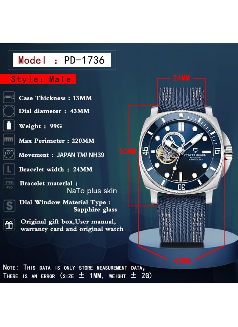 PAGANI DESIGN - Men's Automatic Watches Fashion Men Mechanical Wristwatches Analog Digital Dial Casual Leather Bracelet - Image 1