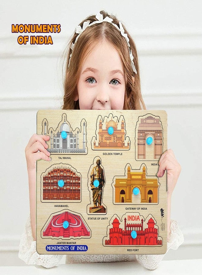 HighRoof مجموعة ألغاز الصور المقطوعة التعليمية للأطفال من هاي روف®، مناسبة للكبار والصغار، تتضمن قطعتين من الأرقام والمعالم الأثرية في الهند. - Image 2