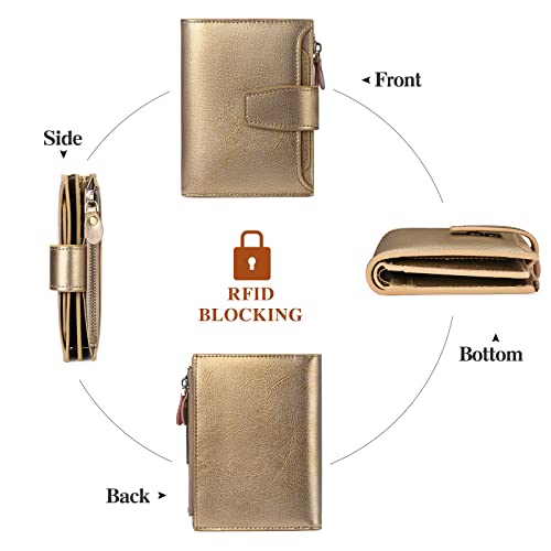 FALAN MULE Small Wallet for Women Leather Bifold Compact RFID Blocking Small Womens Wallet Purse - Image 5