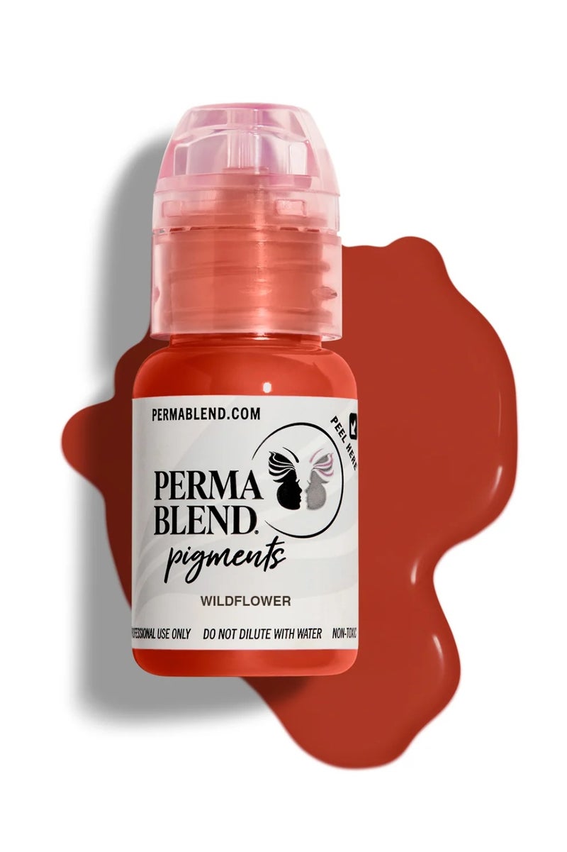 Perma Blend Perma Blend WildFlower PMU Lip Pigment – 15ml | Rich Brick-Red Ink for Lips & Areola  - Image 1
