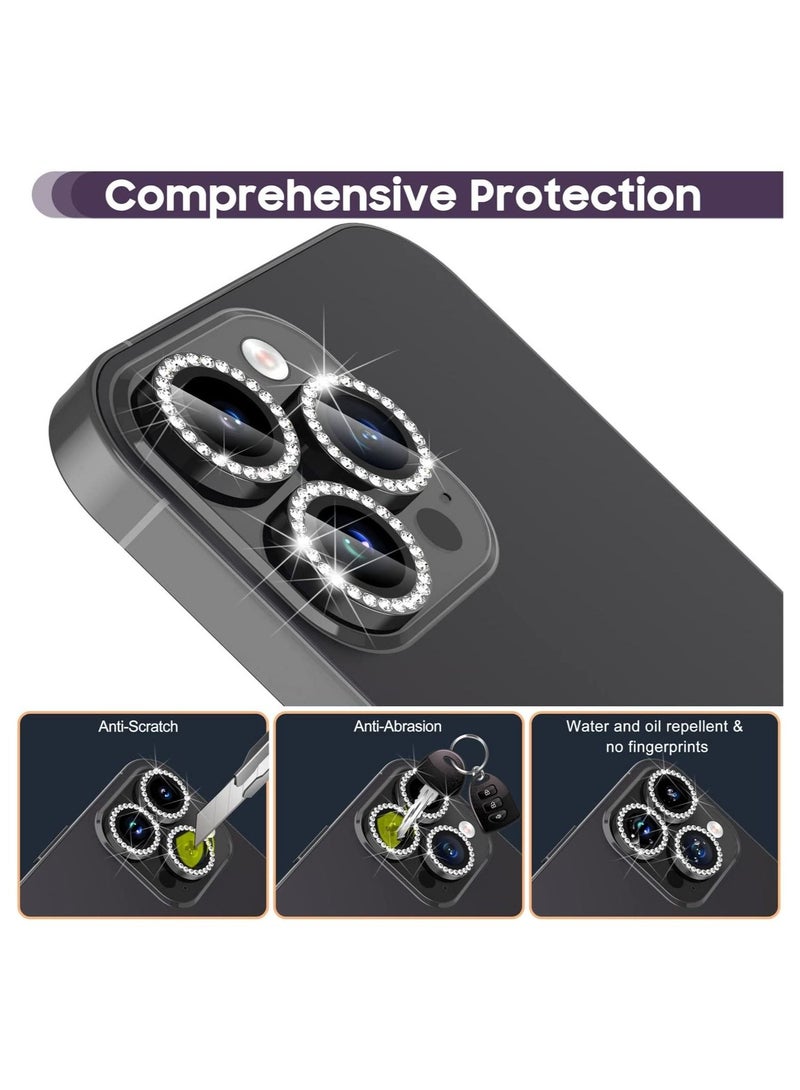 iPhone 14 Pro 6.1 inch /14 Pro Max 6.7 inch Camera Lens Protector, Set with Diamonds Bling Camera Cover Tempered Glass - Image 3