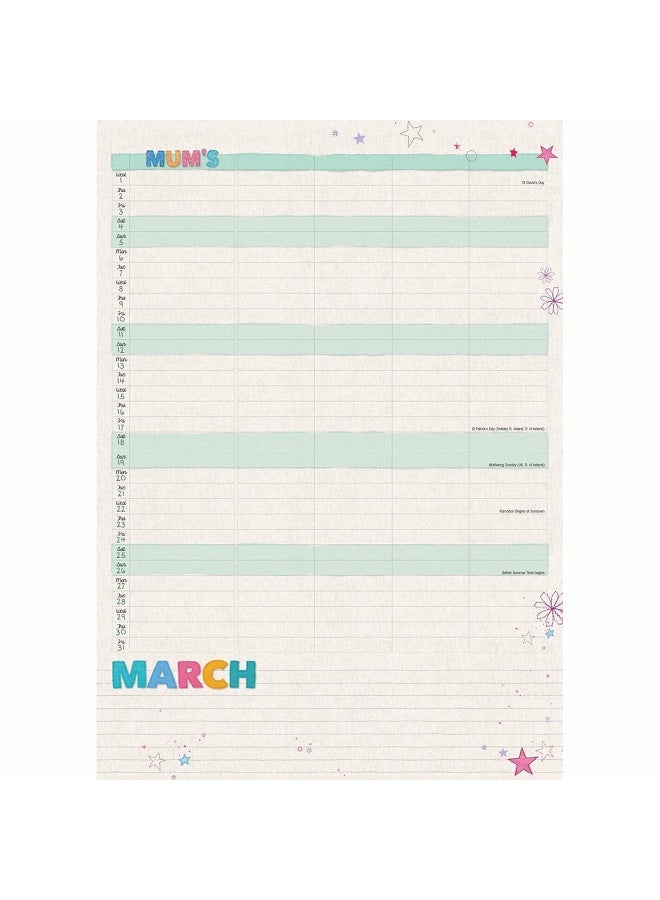 Mum's Fabric & Buttons Month-to-View A4 Planner Calendar 2023 - Image 2