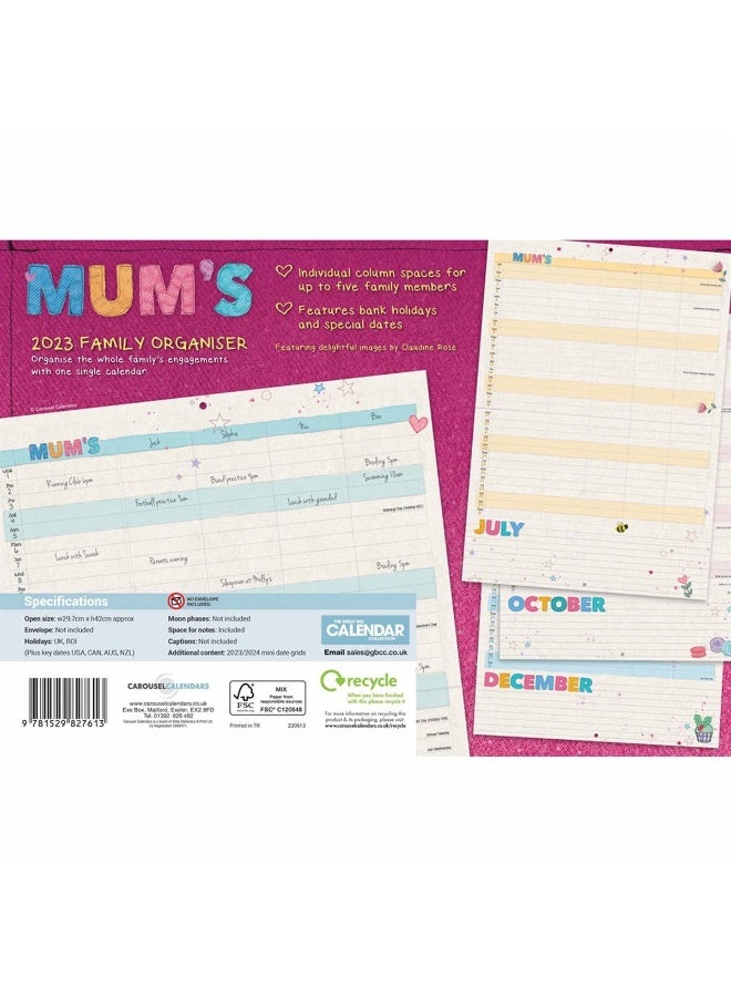Mum's Fabric & Buttons Month-to-View A4 Planner Calendar 2023 - Image 4