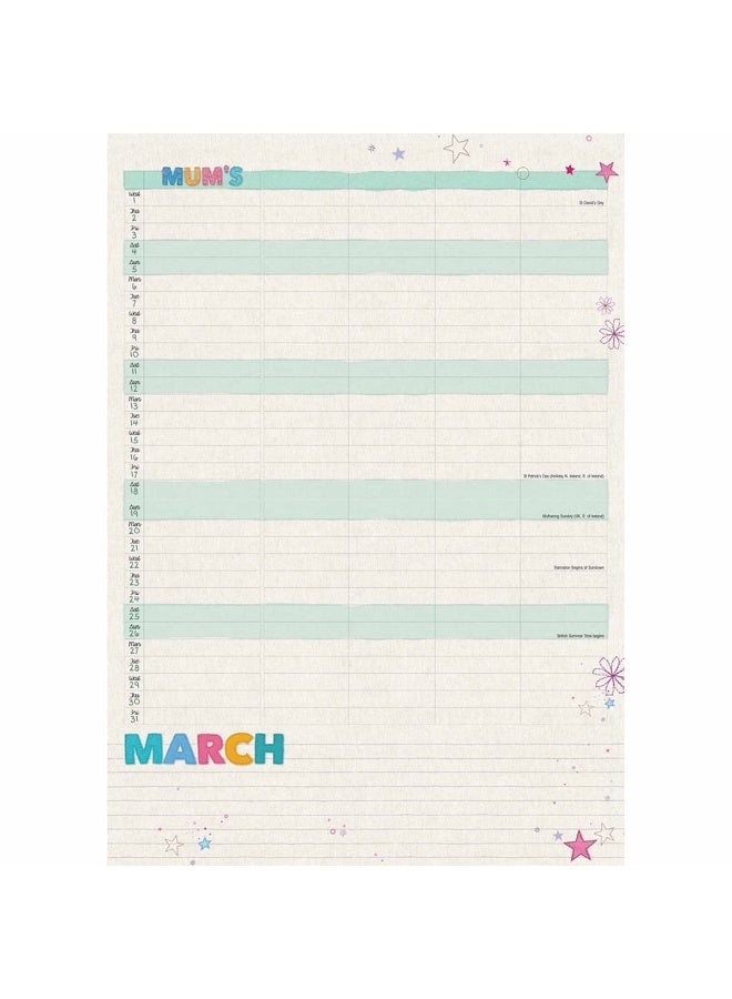 Mum's Fabric & Buttons Month-to-View A4 Planner Calendar 2023 - Image 3