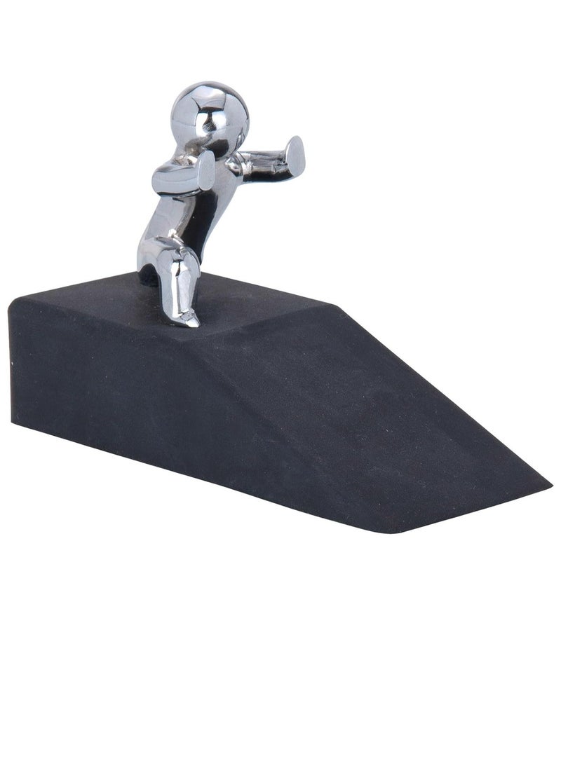 Vitacelli Premium Quality Hercules Doorstop Rubber/Steel, Black/Chrome  - Image 2