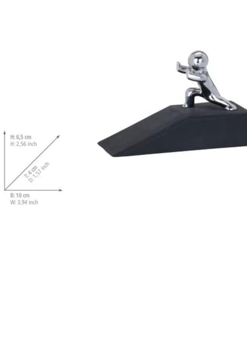 Vitacelli Premium Quality Hercules Doorstop Rubber/Steel, Black/Chrome  - Image 4
