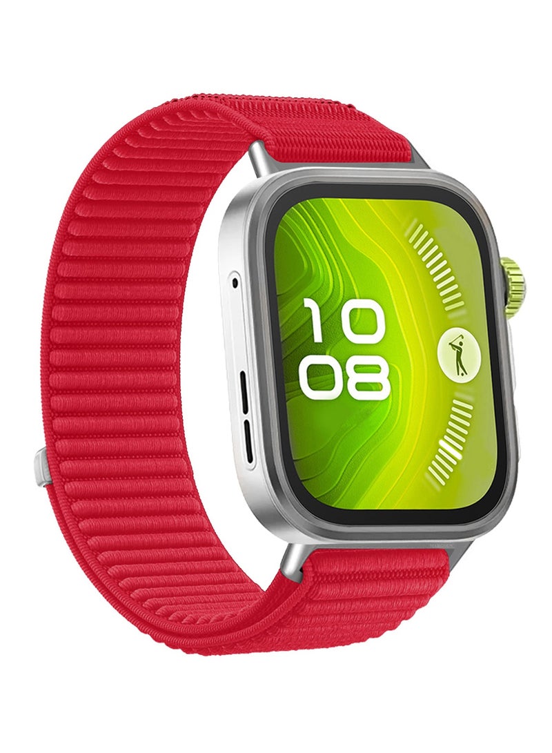 Premium Magnetic Loop Watch Band for Huawei Watch 4 & Watch 4 Pro – Adjustable, Soft & Durable Replacement Strap Red - Image 4