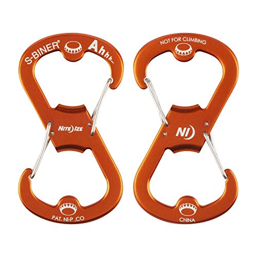 Nite Ize Ahhh Aluminum Dual Bottle Opener, S-Biner Dual Carabiner with Double-Sided Bottle Openers, Orange - Image 2