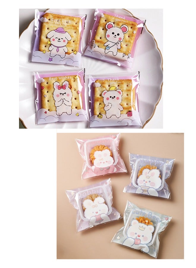 200 PCS Mini Cookie Candy Bags Self Adhesive Candy Bags Chocolate Candy Gift Bags for Bakery Biscuit Candy Chocolate(10*10cm)  - Image 2