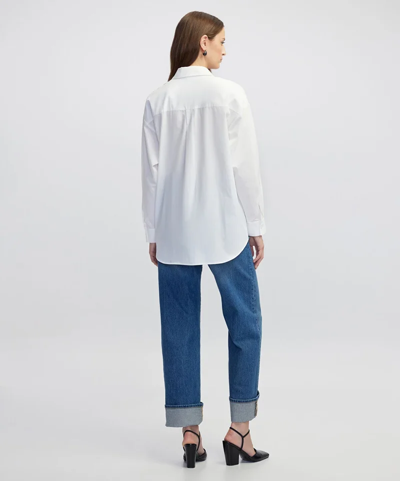 Ipekyol  Poplin Shirt with Mixed Buttons for Women | Best Price UAE