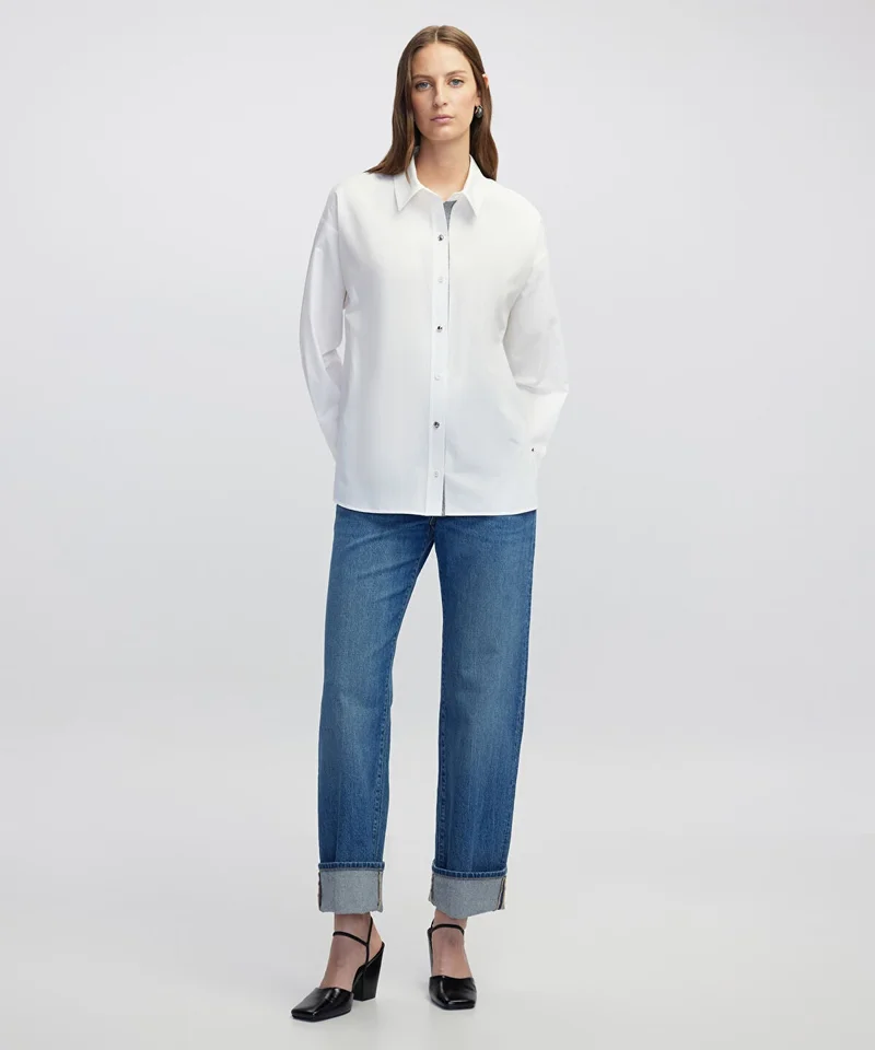 ابيكول Poplin Shirt with Mixed Buttons