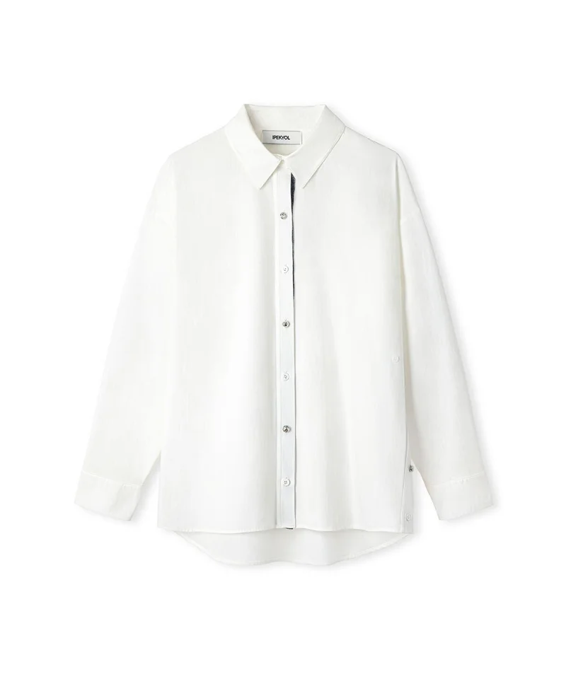 Ipekyol  Poplin Shirt with Mixed Buttons for Women | Best Price UAE