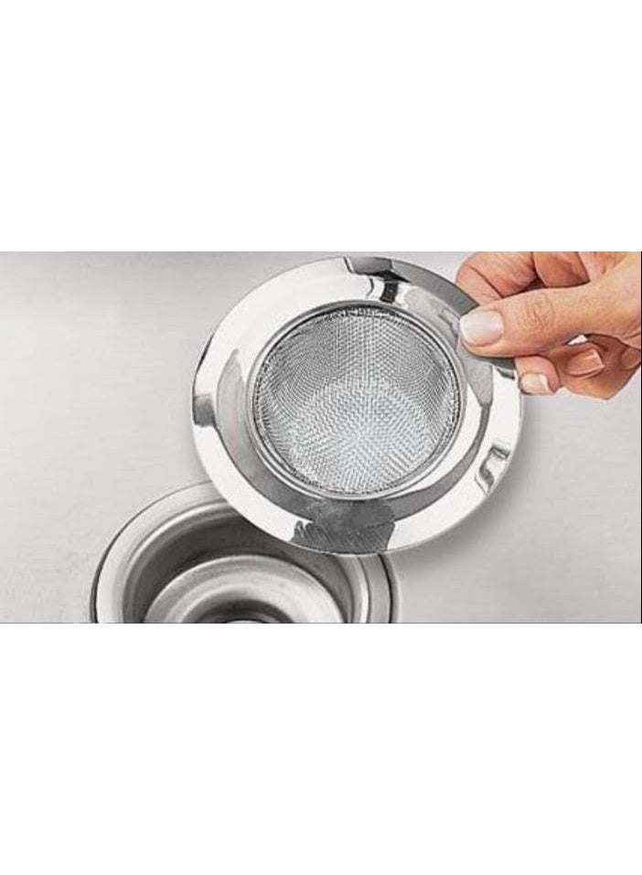 Ganesh Stainless Steel Sink Strainer Kitchen Drain Basin Basket Filter Stopper Drainer/Jali | 10 W x 10 H Millimeters - Image 1