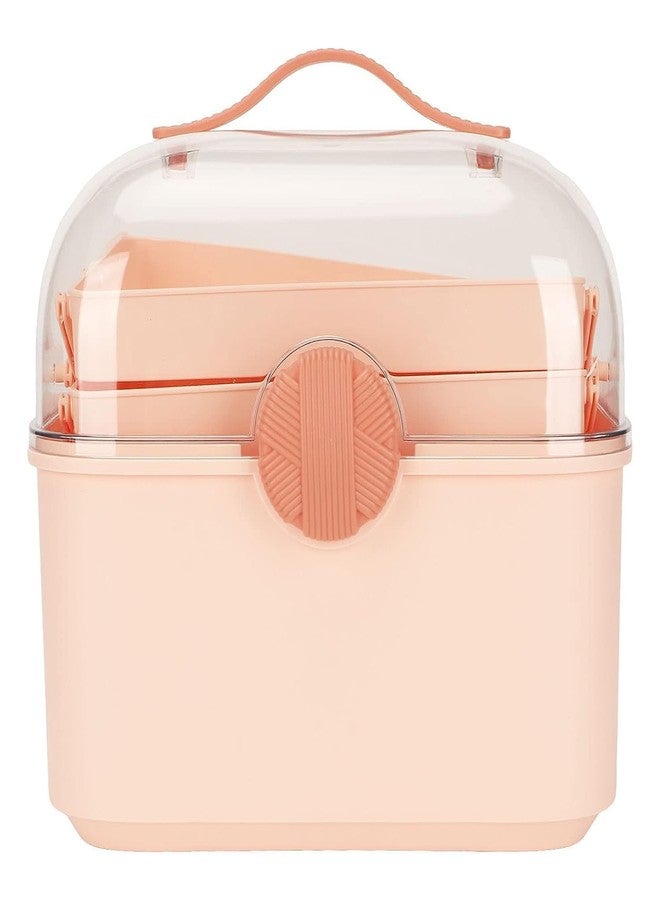 Stavae Dustproof Cosmetic Plastic Storage Box/Layered Handled Transparent High Lid/Cosmetics Skincare Jewelry Lipstick Organizer/Multi-Function Makeup Case for Vanity/Dresser/Bedroom Countertop - Image 1
