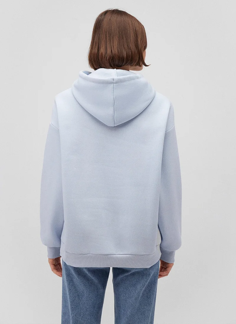 MAVI Mavi Logo Printed Hooded Blue Sweatshirt