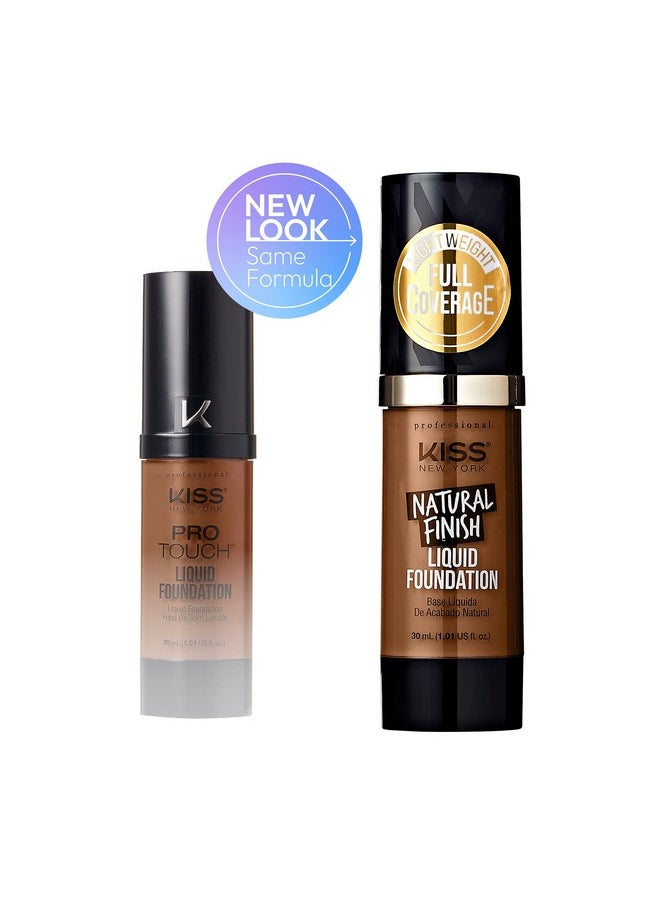 kiss new york Kiss New York Professional Liquid Foundation - Lightweight and Hydrating Formula, Natural Finish, Control Shine, Cover Pores, Medium to Full Coverage, Green Tea Extract (Caramel)  - Image 2