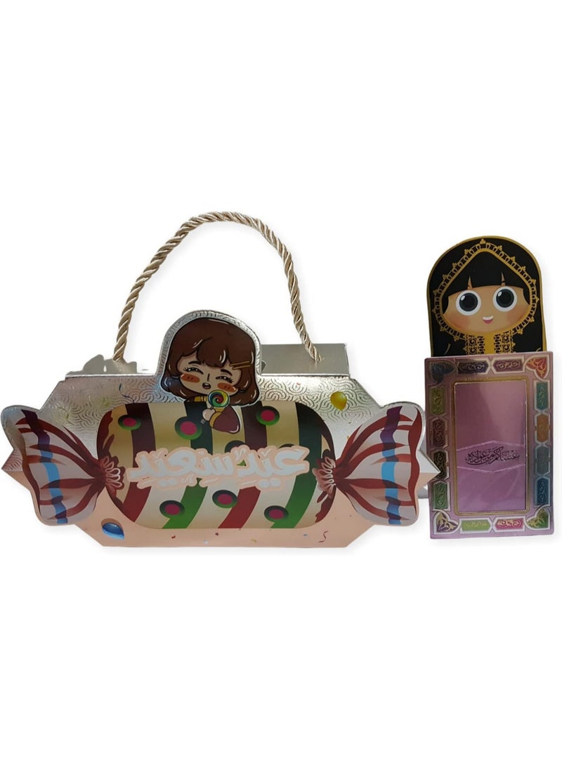 Colorful candy-shaped giveaway bags for girls and 6 boxes for boys, along with 12 money envelopes for both girls and boys. - Image 2