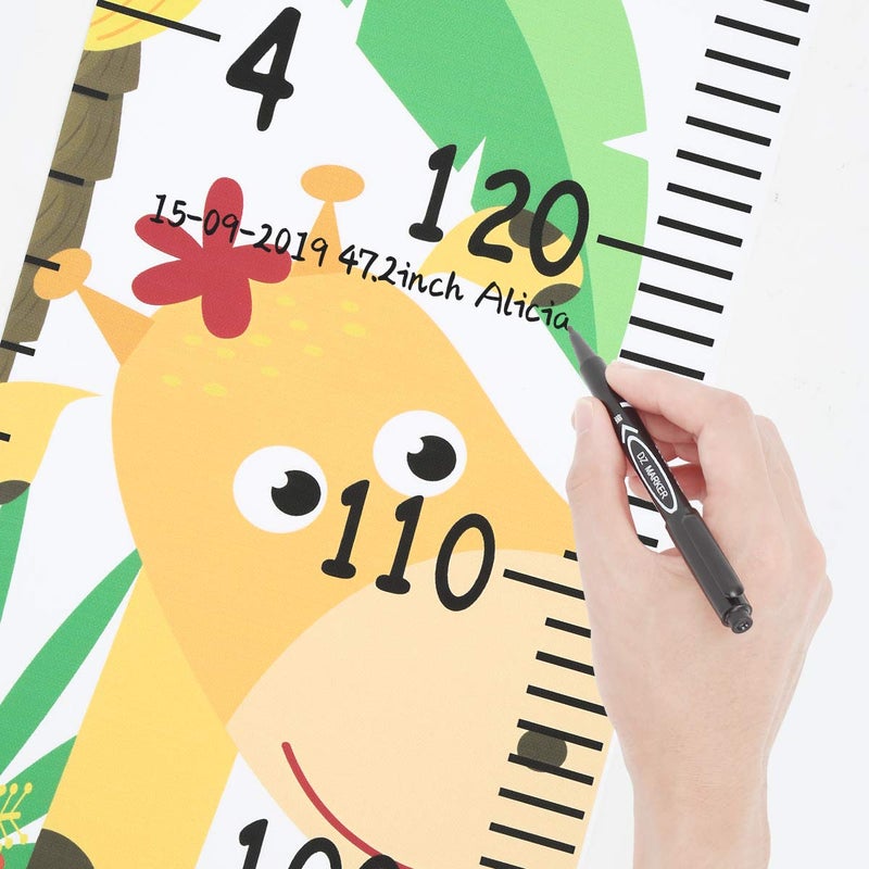 Smlper Growth Chart for Kids,Child Height Chart Ruler for Wall,Wood Frame Fabric Canvas Height Measurement Ruler for Kids Nursery Room,Removable Wall Decor 79"x7.9" - Image 5