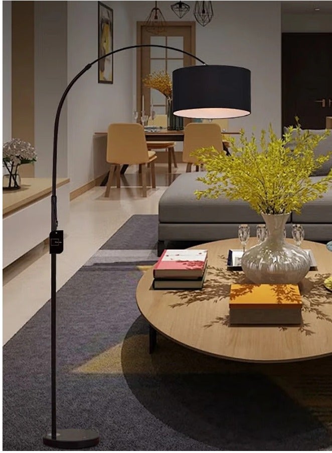 Sumkyle Nordic Simple LED Floor Lamp Modern Eye-protecting Vertical Standing Lamp For Bedroom Living Room Study Office Fabric Lampshade Floor Lighting With  12W Tricolor LED Bulb - Image 3