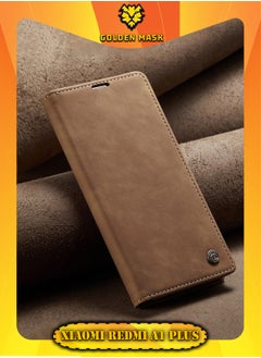 CaseMe For Xiaomi Redmi A1 Plus Flip Case Wallet Protection Leather Cover with Card Holder (Coffee) 