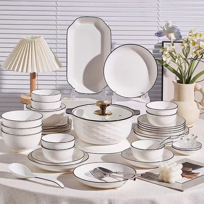 CME Simple Modern Ceramic Dinnerware Set for Home Use, New 2026 Collection, Housewarming Tableware, Best-Selling Bowl and Chopstick Combination - Image 5
