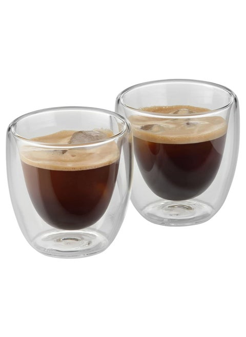 2 Piece Double Wall Glass Clear 125ml