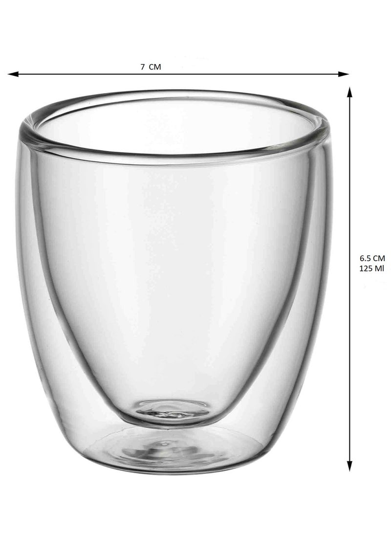 Generic - 2 Piece Double Wall Glass Clear 125ml - Image 1