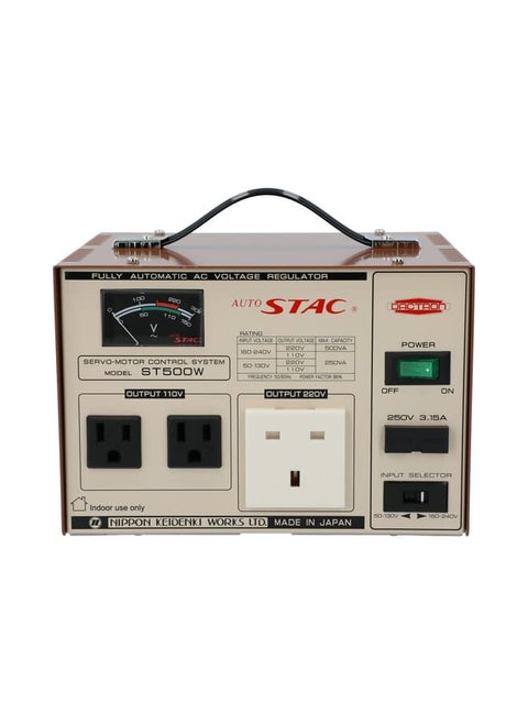 500W Dactron Avr With Servo-Motor Control System Beige And Brown