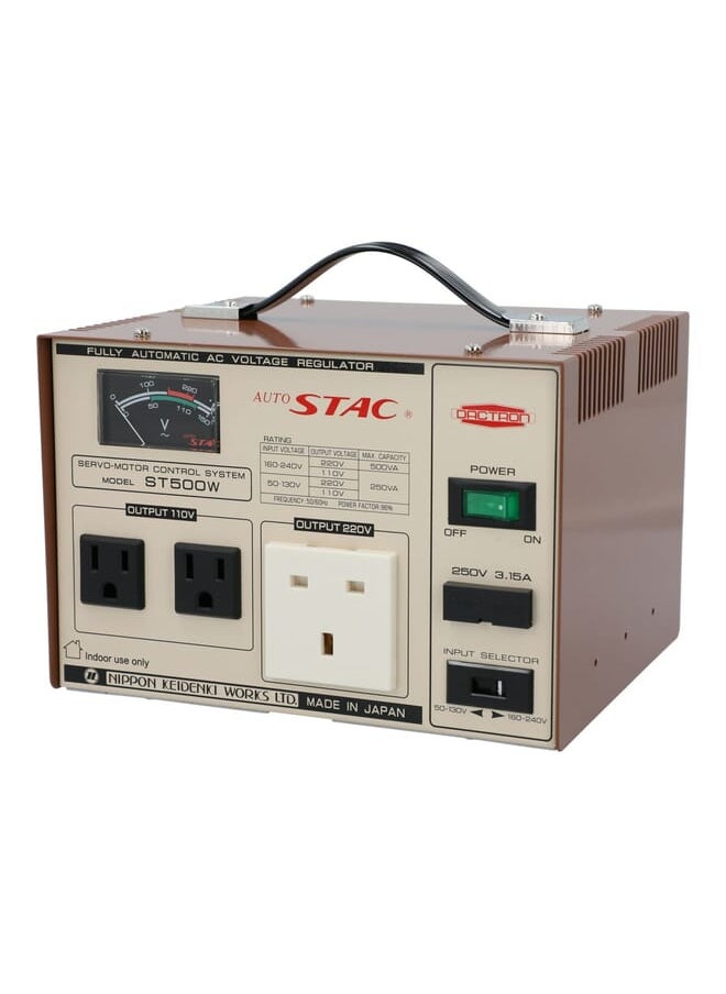 500W Dactron Avr With Servo-Motor Control System Beige And Brown