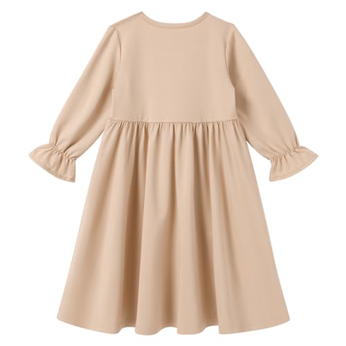 ODIZLI Toddler Baby Girls Muslim Ramadan One Piece Maxi Prayer Dress and Hijab Islamic Dubai Abaya Full Cover Kaftan Abaya For Girls Baby Girl Muslim Clothes Champagne 2-3 Years - Image 3