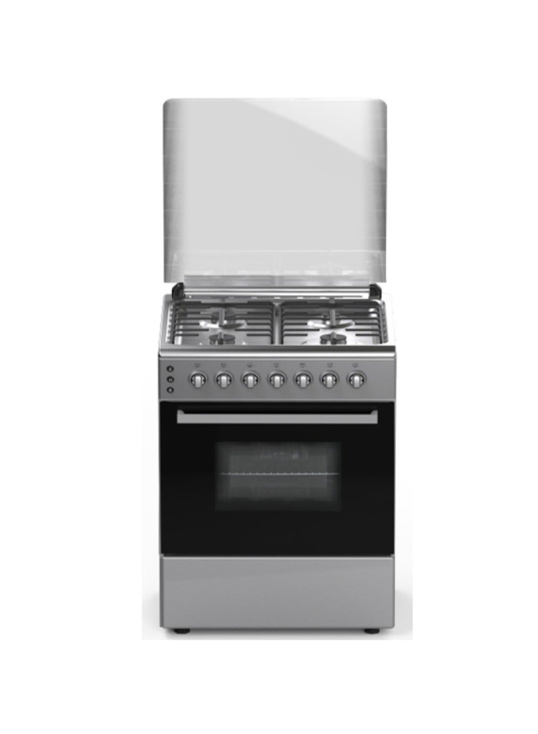 60x60 Full Safety Gas Cooker With 4 SABAF Gas Burners And Rotisserie, Grill, Oven - SGC6170MSFS Silver