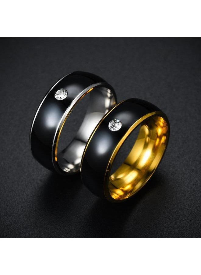 NFC Ring Fashion Personality Mobile Phone Smart Access Card Bus Card Subway Card Titanium Ring-Colour:Rose Gold White Oil  - Image 3