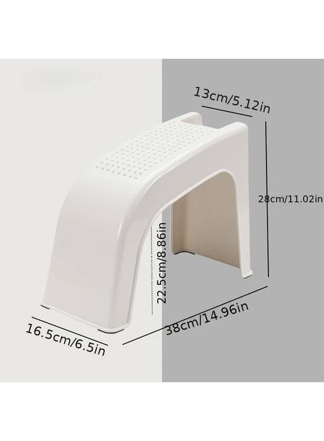 White Shower Foot Rest with Non Slip Surface and Built in Storage for Pedicure - Image 5