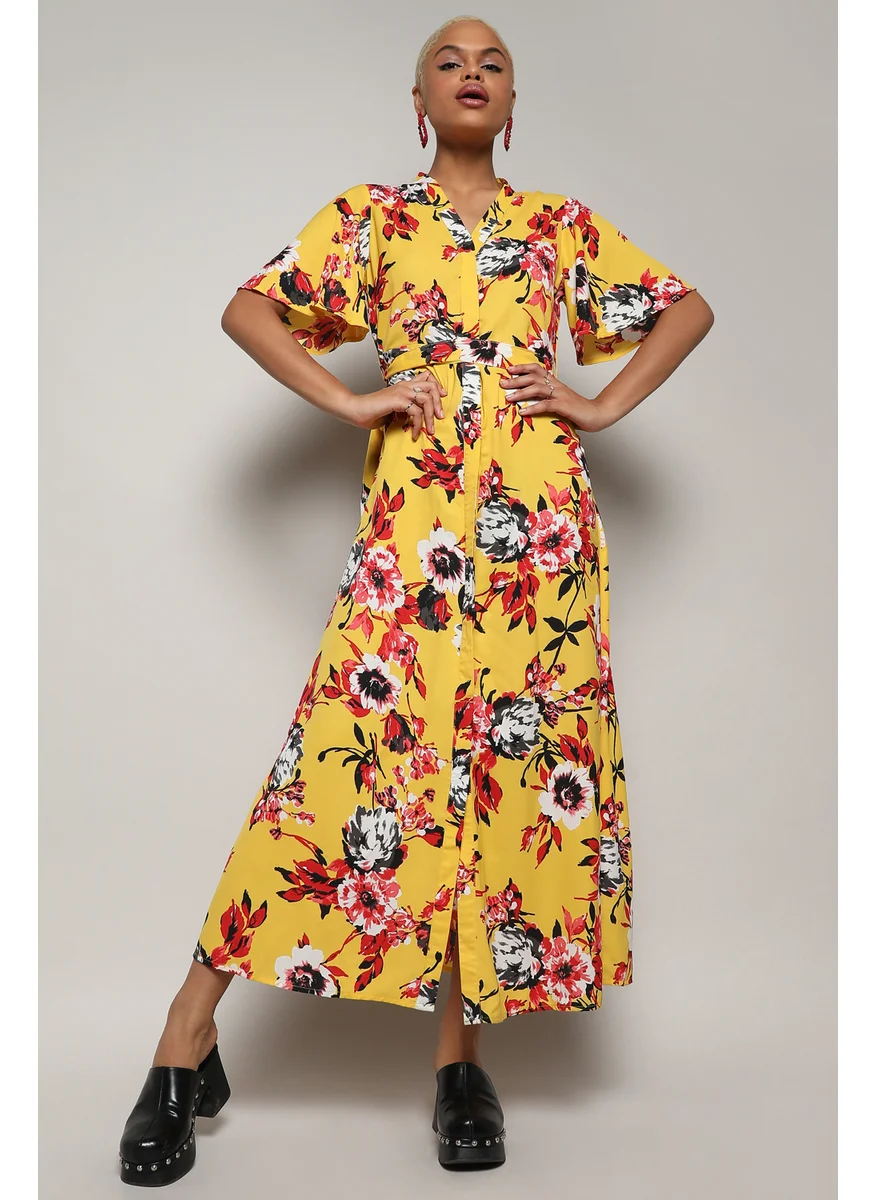 كامبوس سوترا Women's Yellow Botanical Cluster Dress