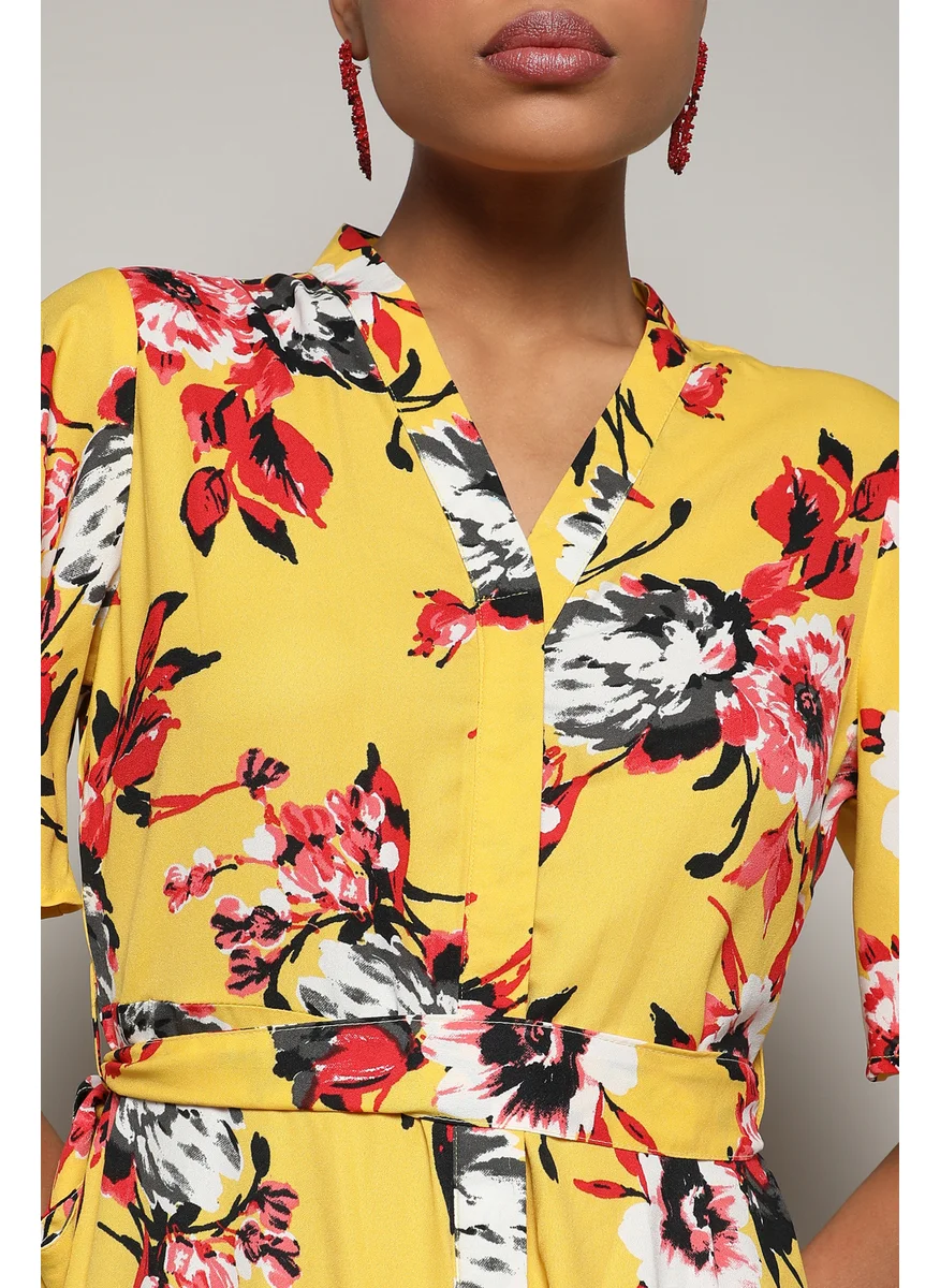 كامبوس سوترا Women's Yellow Botanical Cluster Dress