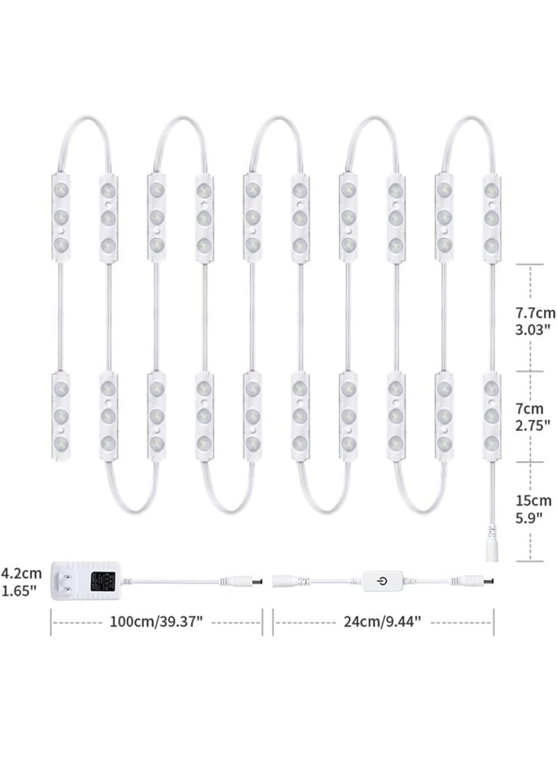 اووكاي إضاءة مكياج هوليوودية، مصابيح LED لمرايا الزينة، إضاءة LED بيضاء فائقة السطوع، شريط إضاءة قابل للتعتيم باللمس، مناسب لطاولات الزينة ومرآة الحمام (JY-V20)  - Image 3