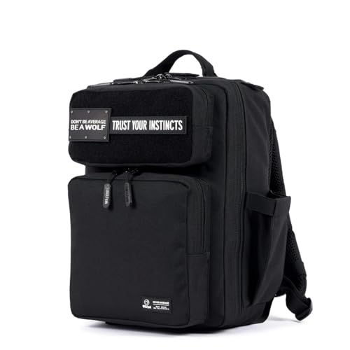 WOLFpak 15L Slim Tactical Gym Backpack - Durable 1000D Waterproof Oxford Material | Minimalist Daypack w/Laptop Pocket & Dual Cup Holders | Great for Travel & Everday Carry | (Alpha Black) - Image 2