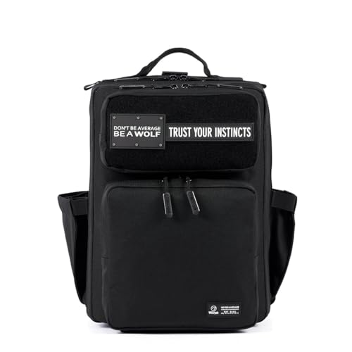 WOLFpak 15L Slim Tactical Gym Backpack - Durable 1000D Waterproof Oxford Material | Minimalist Daypack w/Laptop Pocket & Dual Cup Holders | Great for Travel & Everday Carry | (Alpha Black) - Image 1