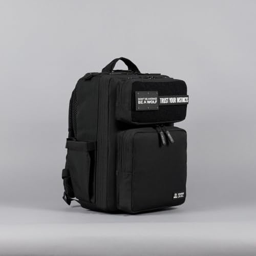WOLFpak 15L Slim Tactical Gym Backpack - Durable 1000D Waterproof Oxford Material | Minimalist Daypack w/Laptop Pocket & Dual Cup Holders | Great for Travel & Everday Carry | (Alpha Black) - Image 3