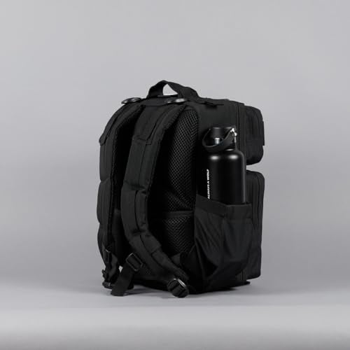 WOLFpak 15L Slim Tactical Gym Backpack - Durable 1000D Waterproof Oxford Material | Minimalist Daypack w/Laptop Pocket & Dual Cup Holders | Great for Travel & Everday Carry | (Alpha Black) - Image 4