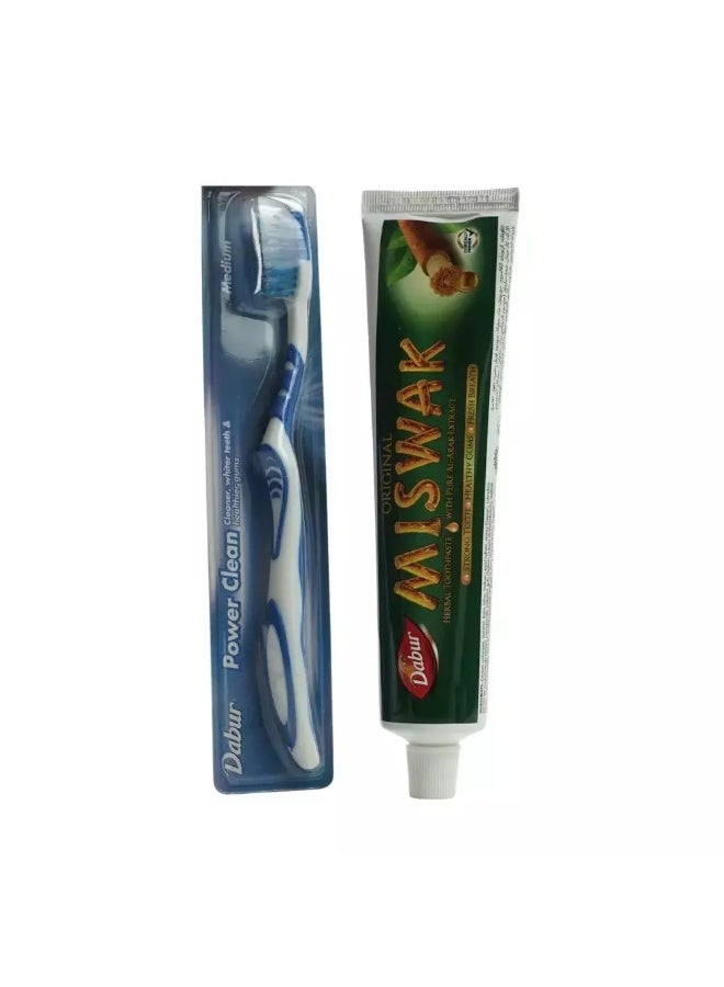 Dabur معجون أسنان دابر الأصلي بمسواك الأعشاب مع فرشاة أسنان مجانية - 190 جرام - Image 2